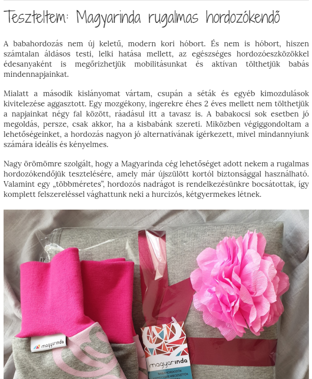 tesztelték a magyarinda rugalmas hordozókendőt a kikapcsolódok blogon