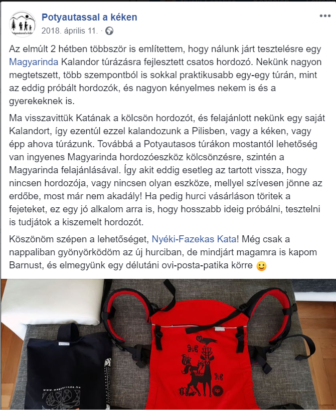 Magyarinda Kalandor a legjobb váz nélküli túrahordozó