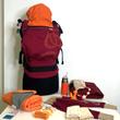 MAGYARINDA® - SZIMPLA csatos babahordozó natur bordo MAGYARINDA® - SZIMPLA csatos babahordozó natur bordo