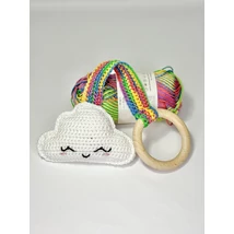 Horgolt hordozós csörgő és rágóka -  magyarinda babahordozáshoz és fogzáshoz, sisterhook