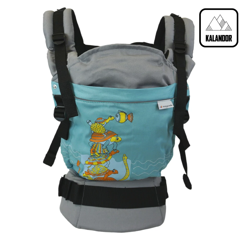 Klasszik PRO Kalandor csatos hordozó - Aqua teknőcös | Magyarinda®