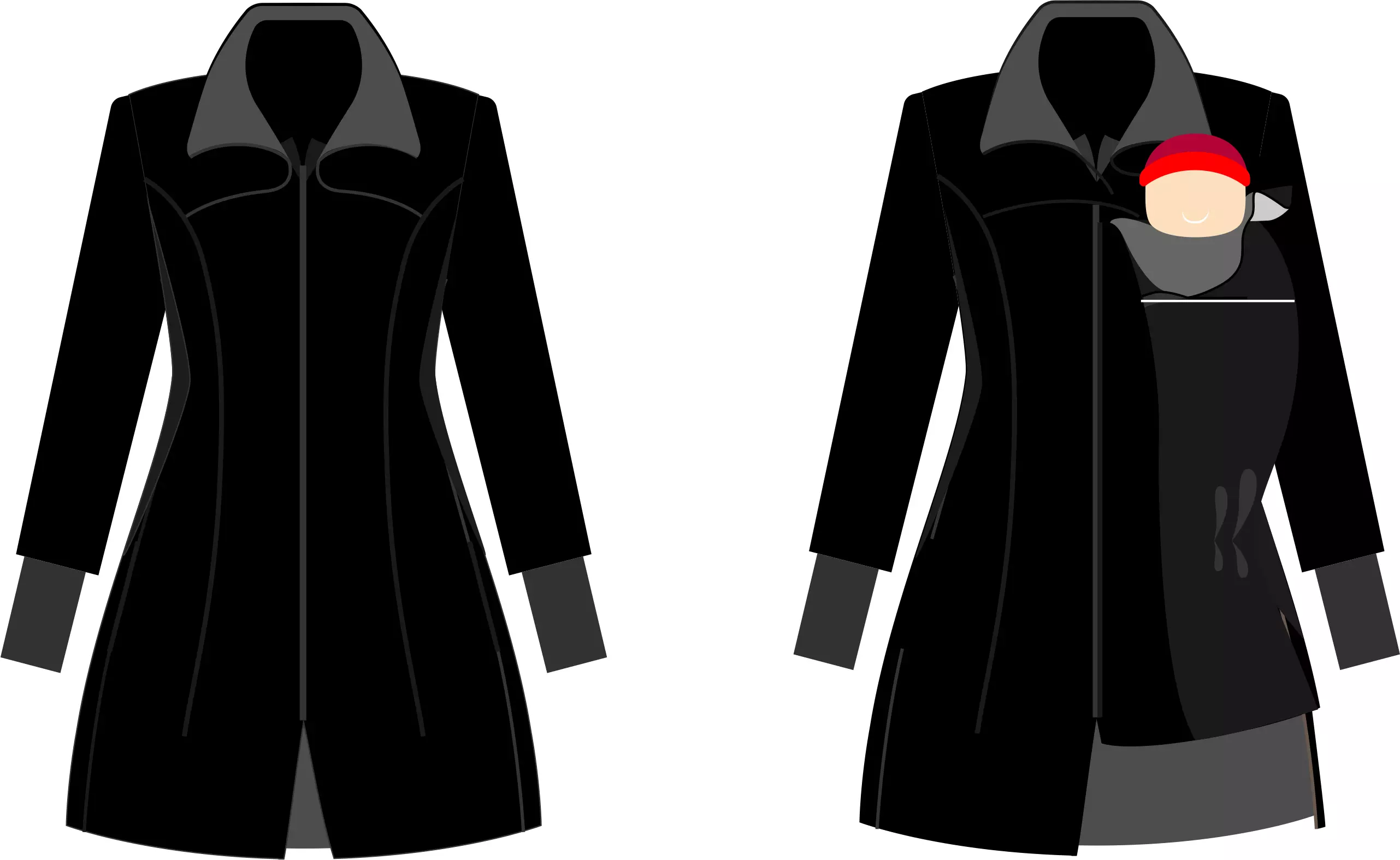 Hordozós kabát - Fekete Csóka | Magyarinda®