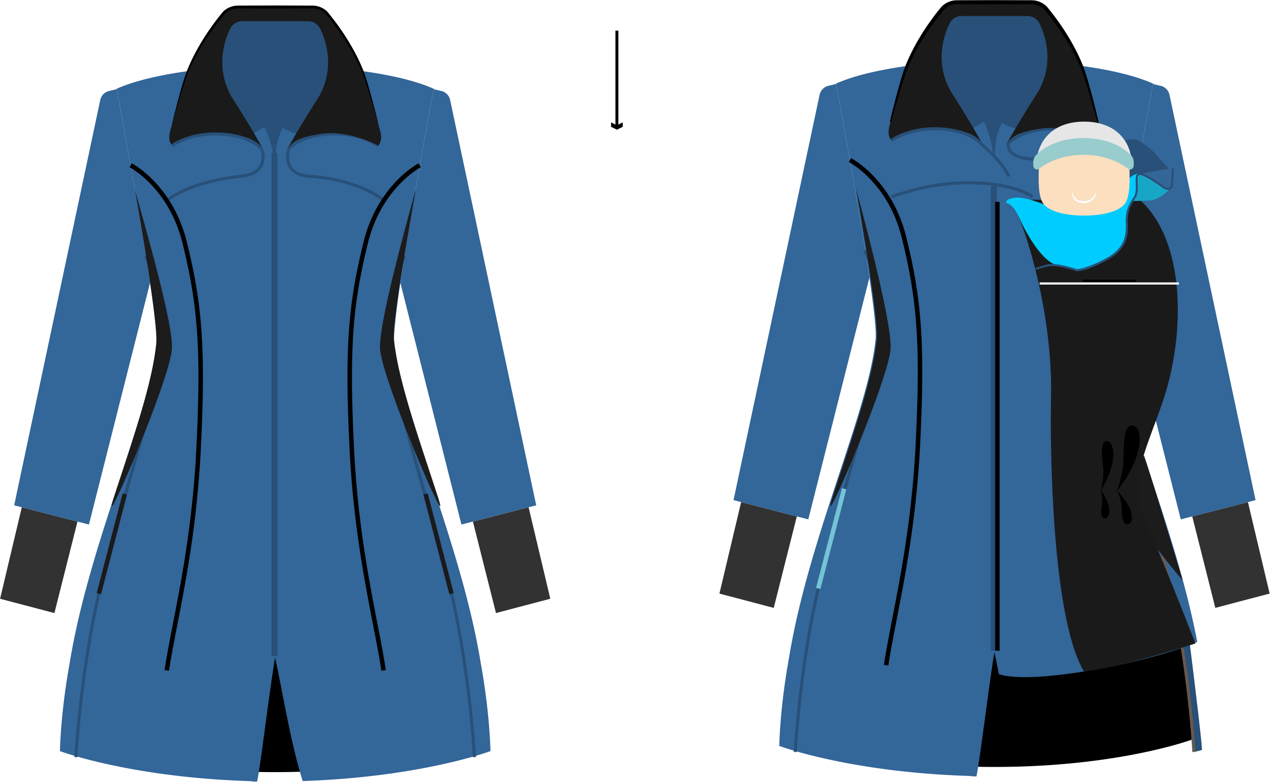 Hordozós kabát - Kék Szajkó | Magyarinda®